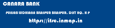 CANARA BANK  PUNJAB LUDHIANA BILASPUR BILASPUR, DIST HQ, H P  ifsc code